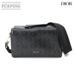 新品同様 クリスチャン ディオール Christian Dior CDダイヤモンド ランゴ 22 ショルダー バッグ PVC レザー ブラック 90265176