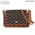 未使用 展示品 ゴヤール GOYARD プリュメ ポーチ ウォレット ショルダー バッグ PVC レザー ブラック ブラウン 90269150