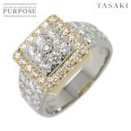 タサキ TASAKI 12号 リング ダイヤ 0.97ct K18 YG イエローゴールド 750 Pt プラチナ 田崎真珠 指輪 Diamond Ring 90270563