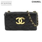 シャネル CHANEL マトラッセ デカココ チェーン ショルダー バッグ レザー ブラック ゴールド 金具 ヴィンテージ Matelasse Bag 90271165