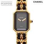 シャネル CHANEL プルミエール Lサイズ H0001 ヴィンテージ レディース 腕時計 ブラック ゴールド ウォッチ Premiere 90271481