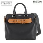 新品同様 バーバリー BURBERRY ベルトバッグ 2way ハンド ショルダー バッグ レザー ブラック ブラウン 4078578 Belt Bag 90272427