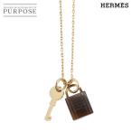 未使用 展示品 エルメス HERMES アミュレット パドロック PM ネックレス バッファローホーン ゴールド ブラウン アクセサリー 90272445