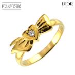 クリスチャン ディオール Christian Dior 11号 リング ダイヤ K18 YG イエローゴールド 750 リボン 指輪 Diamond Ring 90274537