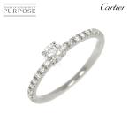カルティエ Cartier エタンセル ハーフ ダイヤ 0.18ct E/VVS1/EX #45 リング Pt プラチナ 指輪 Diamond Ring【鑑定書・証明書】 90274606