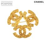 美品 シャネル CHANEL トリプルココ ブローチ ゴールド アクセサリー 94A ヴィンテージ Triple Coco Logos Brooch 90275267
