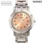 エルメス HERMES クリッパー CL4 210 レディース 腕時計 デイト ピンク クォーツ ウォッチ Clipper 90275673