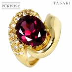 タサキ TASAKI 15号 リング ガーネット 5.71ct ダイヤ 0.32ct K18 YG イエローゴールド 750 指輪 田崎真珠 Garnet Ring 90275748
