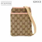 グッチ GUCCI GGキャンバス ショルダー バッグ レザー ベージュ ピンク 141863 ゴールド 金具 Shoulder Bag 90276044