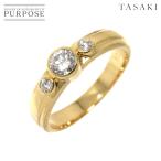 タサキ TASAKI 12号 リング ダイヤ 0.29/0.08ct K18 YG イエローゴールド 750 田崎真珠 指輪 Diamond Ring 90276156