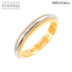 ティファニー TIFFANY&Co. ミルグレイン バンド 13号 リング 幅3.5mm Pt K18 YG 750 指輪 トゥギャザー Milgrain Band Ring 90276800