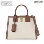 未使用 展示品 バーバリー BURBERRY ミニ フランシス 2way ハンド ショルダー バッグ キャンバス レザー ベージュ ブラウン 90276851