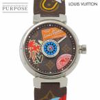 ルイ ヴィトン LOUIS VUITTON タンブール ワールドツアー QA060 メンズ 腕時計 ブラウン クォーツ ウォッチ Tambour 90280148
