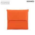 未使用 展示品 エルメス HERMES バスティア コインケース 小銭入れ エプソン オレンジ W刻印 シルバー 金具 Bastia Coin Case 90280329