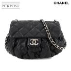 美品 シャネル CHANEL マトラッセ チェーン アラウンド ショルダー バッグ レザー ブラック A49889 Matelasse Bag 90280738