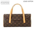 新品同様 ルイ ヴィトン LOUIS VUITTON モノグラム ソナチネ ハンド バッグ ブラウン M51902 ゴールド 金具 Sonatine 90280815