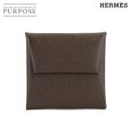未使用 展示品 エルメス HERMES バスティア コインケース 小銭入れ エプソン ショコラ D刻印 シルバー 金具 Bastia Coin Case 90281902