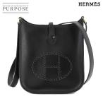 新品同様 エルメス HERMES エブリン TPM ショルダー バッグ ボックスカーフ ブラック ゴールド 金具 Evelyne TPM 90281986