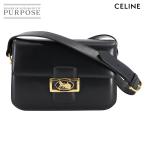 セリーヌ CELINE 馬車金具 ショルダー バッグ レザー ネイビー ゴールド 金具 ヴィンテージ Sholder Bag 90282195