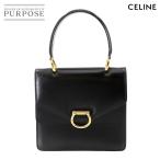 美品 セリーヌ CELINE ハンド バッグ レザー ブラック ゴールド 金具 ヴィンテージ Hand Bag 90282965