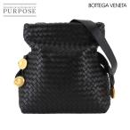未使用 展示品 ボッテガ ヴェネタ BOTTEGA VENETA イントレチャート フォールド ショルダー バッグ レザー ブラック Fold 90283056