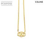 美品 セリーヌ CELINE マカダム ラインストーン チェーン ネックレス ゴールド アクセサリー Necklace 90283766