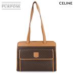 ショッピングセリーヌ セリーヌ CELINE マカダム トート バッグ PVC レザー ブラウン ゴールド 金具 ヴィンテージ Macadam Tote Bag 90284044