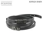 ボッテガ ヴェネタ BOTTEGA VENETA 3連 ブレスレット レザー ブラック ガンメタ 金具 Bracelet 90284108