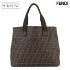 未使用 展示品 フェンディ FENDI ズッカ トート バッグ PVC キャンバス ブラウン ブラック 7VA271 ゴールド 金具 Zucca Tote Bag 90285001