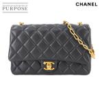 未使用 展示品 シャネル CHANEL マトラッセ チェーン ショルダー バッグ ラムスキン グレー ゴールド 金具 Matelasse Bag 90285071