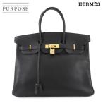 新品同様 エルメス HERMES バーキン35 ハンド バッグ アルデンヌ ブラック □D刻印 ゴールド 金具 Birkin 35 90285392