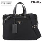 美品 プラダ PRADA ブリーフケース 2way ビジネス ショルダー バッグ ナイロン サフィアーノレザー ブラック V407S Briefcase 90285419