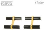 カルティエ Cartier オニキス カフス K18 YG イエローゴールド 750 Cuff links 90285552