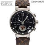 ルイ ヴィトン LOUIS VUITTON タンブール ムーンスターGM Q8D11 メンズ 腕時計 クロノグラフ デイト ブラック クォーツ Tambour 90285652