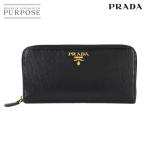 プラダ PRADA ラウンドファスナー 長財布 レザー ブラック 1ML506 ゴールド 金具 Long Wallet 90286457