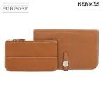エルメス HERMES ドゴン GM 二つ折り 長財布 トゴ ゴールド □O刻印 シルバー 金具 Dogon GM 90286620
