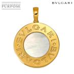 ブルガリ BVLGARI ダブル ロゴ ペンダント トップ オニキス シェル K18 YG イエローゴールド 750 スティール Pendant Top 90286822
