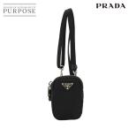 新品同様 プラダ PRADA ミニ ショルダー ポーチ ナイロン ブラック 1TT130 シルバー 金具 mini pouch 90287577