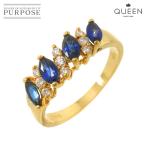 クィーン Queen 13号 リング サファイヤ 0.93ct ダイヤ 0.16ct K18 YG イエローゴールド 750 指輪 Sapphire Ring 90287967