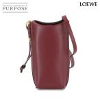 新品同様 ロエベ LOEWE ゲートポケット ショルダー バッグ レザー ボルドー ゴールド 金具 Gate Pocket 90288244