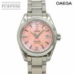 オメガ OMEGA シーマスター アクアテラ 2573 71 レディース 腕時計 6P ダイヤモンド デイト ピンクシェル 自動巻き Seamaster 90288753
