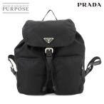 新品同様 プラダ PRADA バックパック リュックサック ナイロン サフィアーノレザー ネロ 1BZ005 ブラック Backpack 90288987