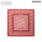 未使用 展示品 エルメス HERMES カレ 90 大判 スカーフ Chasse en inde インドの狩猟 シルク 100% ローズ キュイーブル 90289099