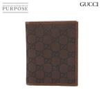 新品同様 グッチ GUCCI 札入れ 二つ折り 財布 GGナイロン レザー ブラウン 292533 Compact Wallet 90289316