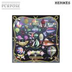  не использовался выставленный товар Hermes HERMES Calle 90 большой размер шарф Les Folies Du Ciel небеса. безумие шелк 100% темно-серый многоцветный 90290120
