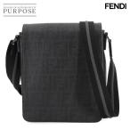 新品同様 フェンディ FENDI ズッカ ショルダー メッセンジャー バッグ PVC ブラック グレー 7VA215 シルバー 金具 Zucca Bag 90290858