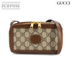 未使用 展示品 グッチ GUCCI インターロッキングG ショルダー バッグ GGスプリームキャンバス レザー ベージュ ブラウン 671674 90290926