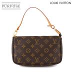 新品同様 ルイ ヴィトン LOUIS VUITTON モノグラム ポシェット アクセソワール ハンド バッグ ブラウン M51980 ゴールド 金具 90291675