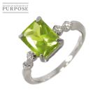 リング 11号 ペリドット 2.26ct ダイヤ 0.11ct K18 WG ホワイトゴールド 750 指輪 Peridot Ring 90291920