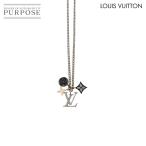 新品同様 ルイ ヴィトン LOUIS VUITTON LV インスティンクト ネックレス シルバー ブラック ラインストーン M00522 アクセサリー 90292010